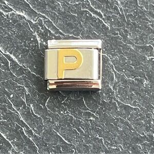 Morellato Gold Letter P Stainless Steel link Charm